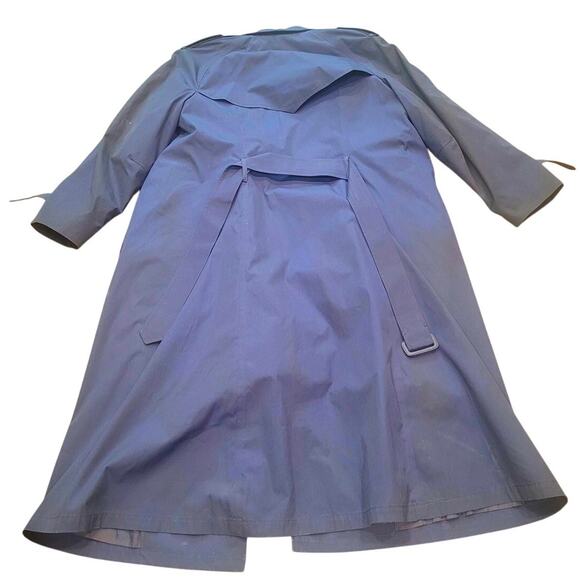 Vintage Navy Women’s Raincoat, 14R, Double-Breasted w/ Belt & Removable Liner - Picture 2 of 6